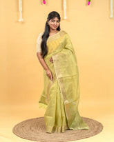 SC3052 - Tissue Plain Saree with Rich Pallu